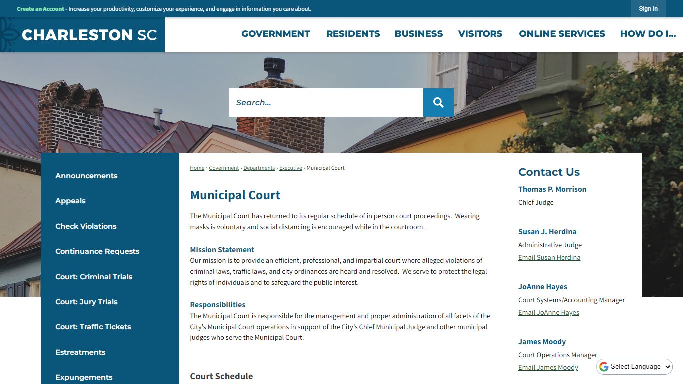 Municipal Court | Charleston, SC - Official Website