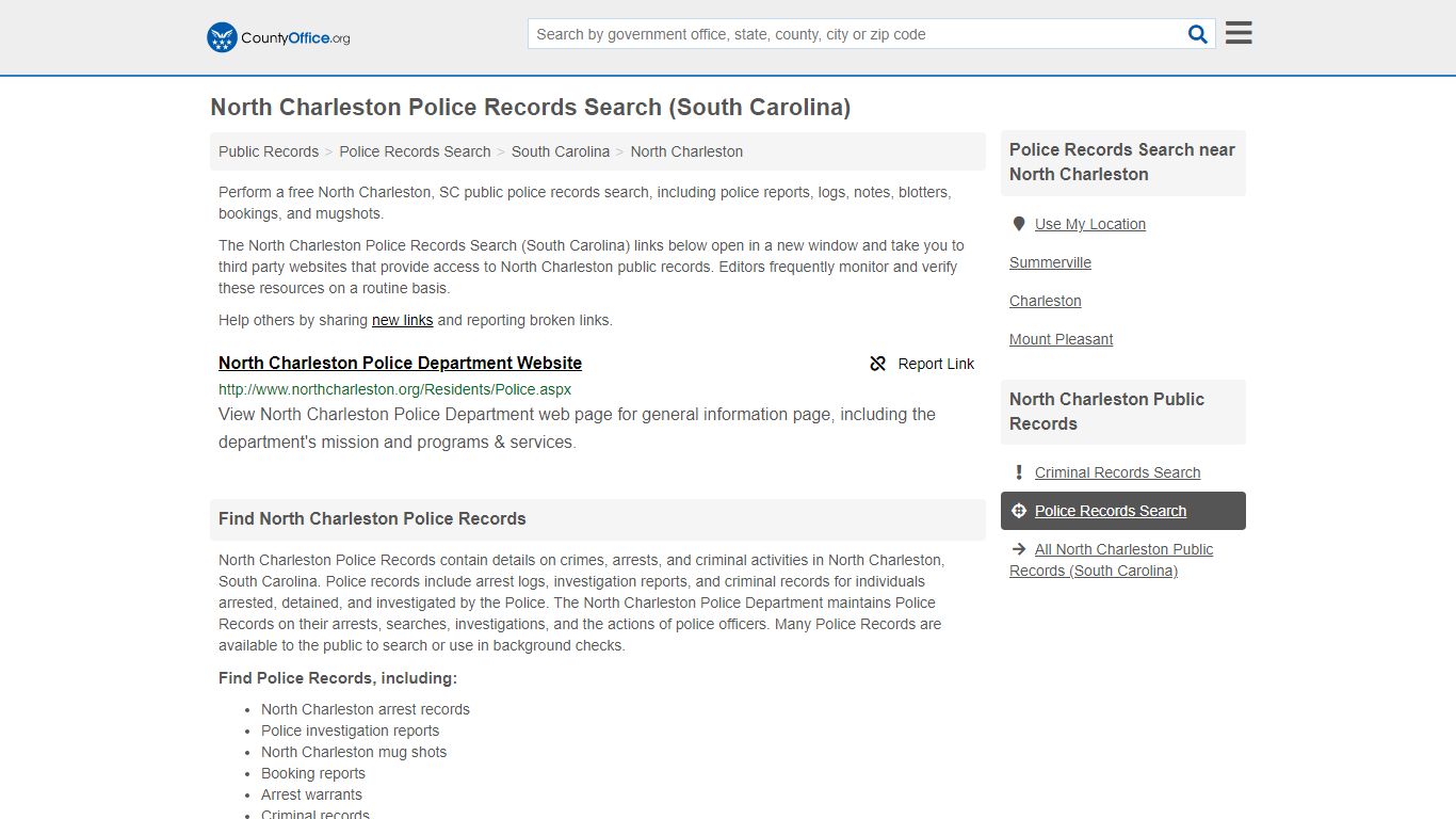 Police Records Search - North Charleston, SC (Accidents ...